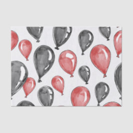 Papel De Seda Rojo y negro, globos de fiesta patrón continuo
