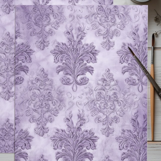 Papel De Seda Rollo barroco de lavanda (Purple Lavender Baroque Tissue Paper)