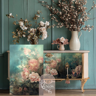 Papel De Seda Romance de Jardín, Floral de Peonías