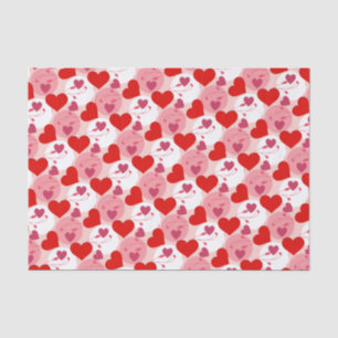 Papel De Seda Romance de los Día de San Valentín rojo y rosa