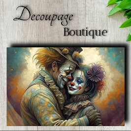 Papel De Seda Romance de Payaso de Circo Decoupage