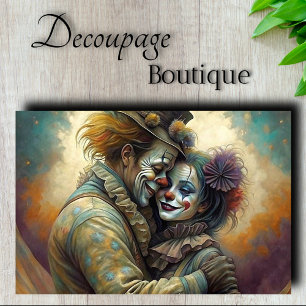 Papel De Seda Romance de Payaso de Circo Decoupage