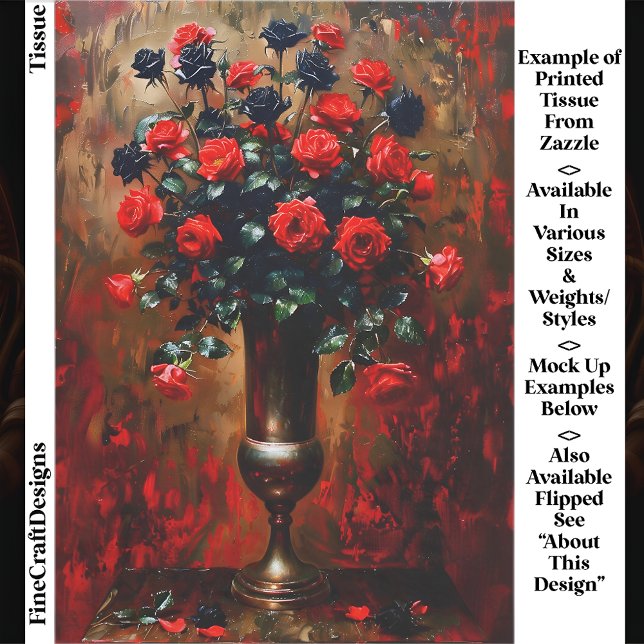 Papel De Seda Romance gótico Rosas rojos y negros EF7R Decoupage (Subido por el creador)