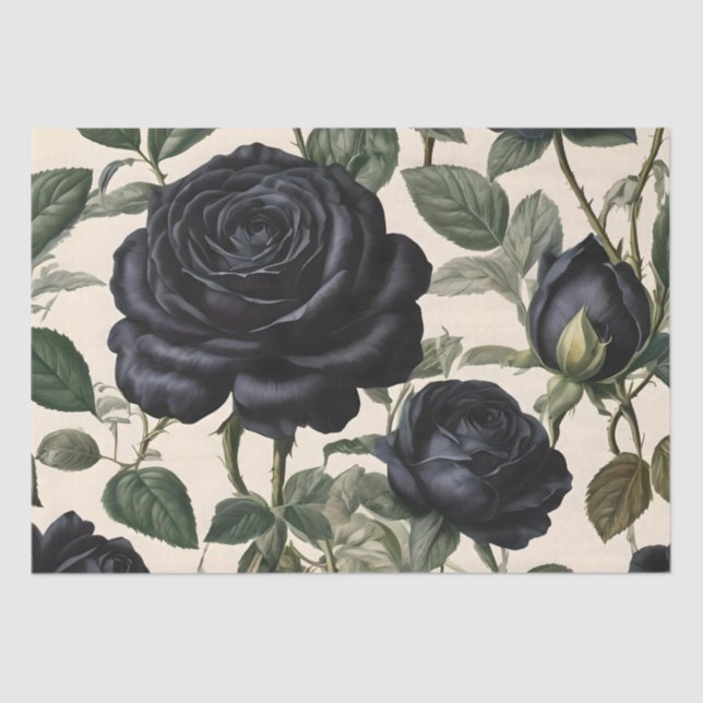 Papel De Seda **"Romance oscuro: Rosas provinciales de la época  (Anverso)