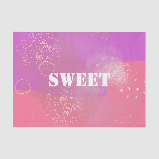 Papel De Seda Romantic glitter pink art (Anverso)
