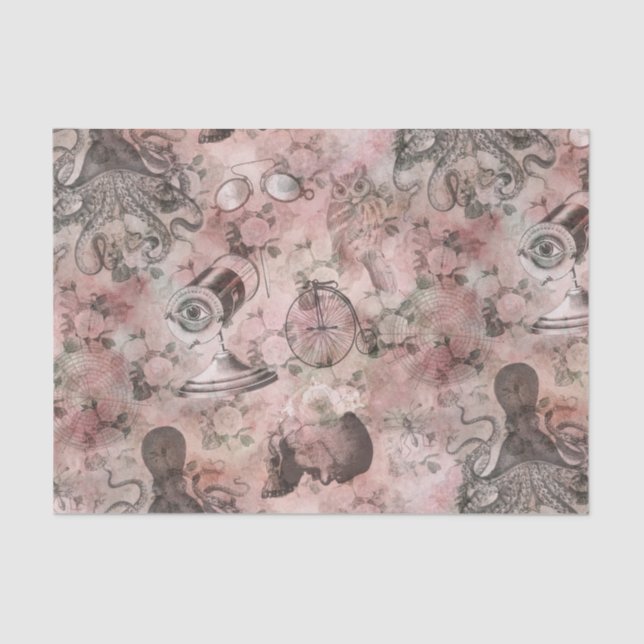 Papel De Seda Romantic Steampunk | Ephemera de época antigua (Anverso)