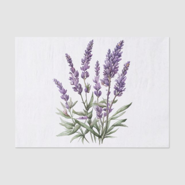 Papel De Seda Romántica Lavanda Púrpura Floral Ducha de novia (Anverso)