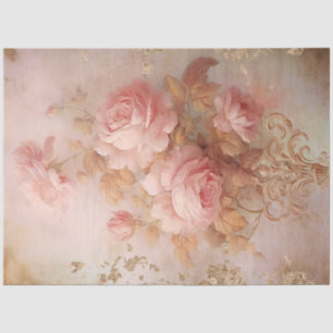 Papel De Seda Romántica serie de diseño rosa y dorado 16