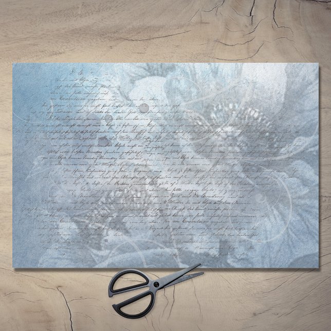 Papel De Seda Romántico Blue Floral Poppies para escritura a man (Subido por el creador)