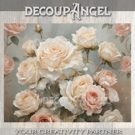 Papel De Seda Romántico Bouquet de Rosas - Decoupage -