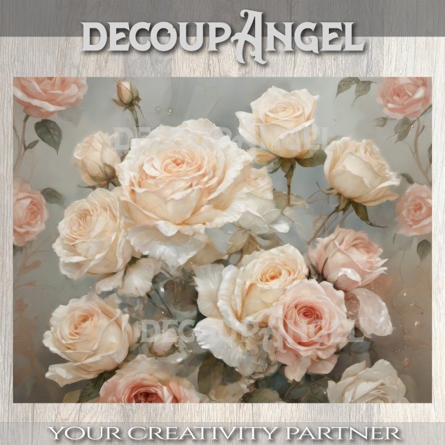 Papel De Seda Romántico Bouquet de Rosas - Decoupage - (Subido por el creador)