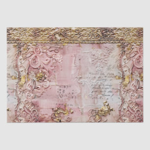 Papel De Seda Romántico Rococo Dusty Rosa de encaje antiguo