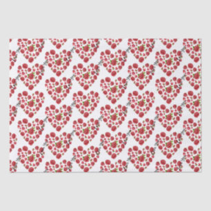 Papel De Seda Romántico Te Amo Roses Rojos Corazones