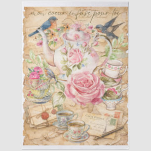 Papel De Seda Romántico Tiempo de Té Victoriano “Mon Cœur Infuse