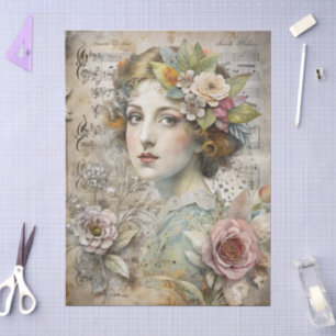 Papel De Seda Romántico Victoriano Vintage Ephemera Florals