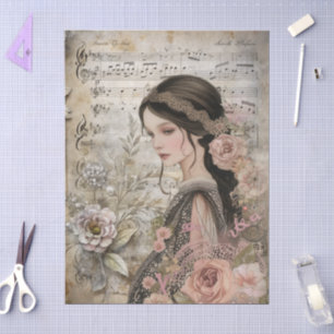 Papel De Seda Romántico Victoriano Vintage Ephemera Florals