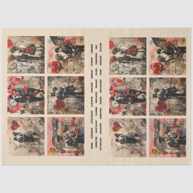 Papel De Seda Románticos medios mixtos Pareja Valentine 5 (Anverso)