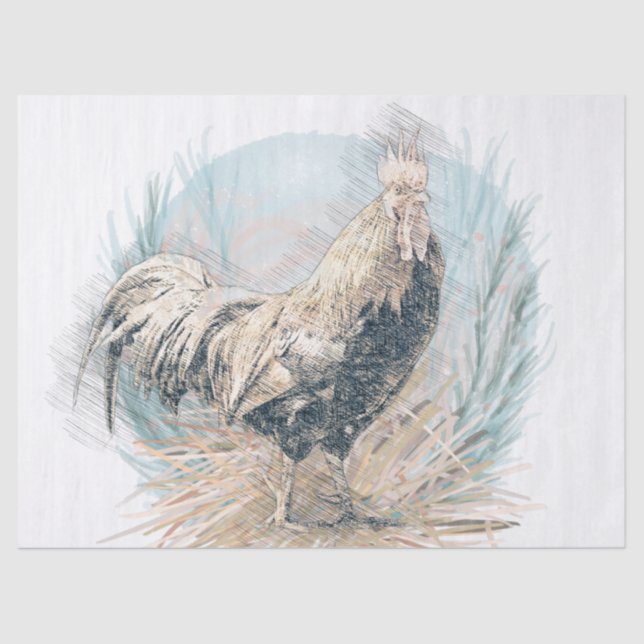 Papel De Seda Rooster Bird (Anverso)