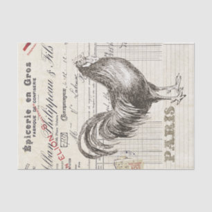 Papel De Seda Rooster Bird Recogida Francesa Decoupage