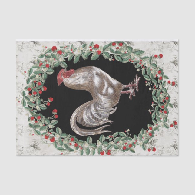 Papel De Seda Rooster de fresa uno (Anverso)