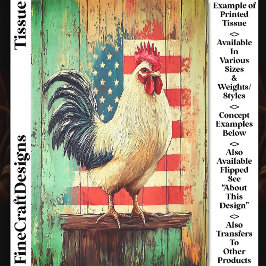 Papel De Seda Rooster de granja patriótica rústica DB8RF Decoupa