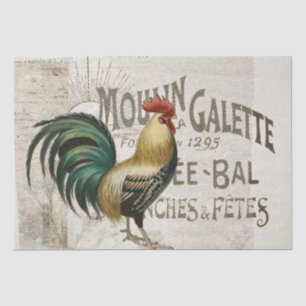 Papel De Seda Rooster francés Farmhouse Burlap Country Decoupage