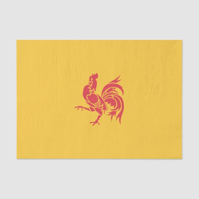 Papel De Seda Rooster Rojo (Bandera de Valonia) (Anverso)