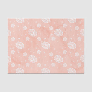 PAPEL DE SEDA ROPA DE COLOR AGUA PASTEL CON FLORES BLANCOS