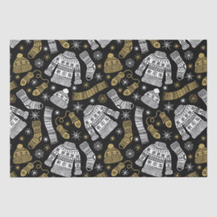 Papel De Seda Ropa de invierno moderna de oro blanco negro