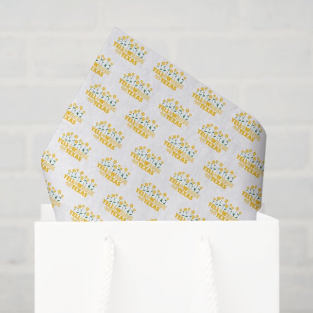 Papel De Seda Rosa Amarilla del Jardín de Texas (Bolsa de regalo)