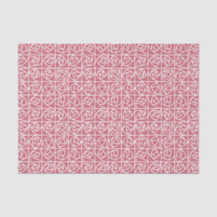 Papel De Seda Rosa Art Decó Cuadrados estilizados de color rosa