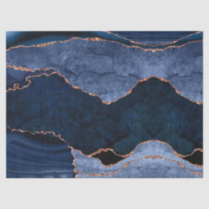 Papel De Seda Rosa azul de la marina Agate de oro Geode Moderno