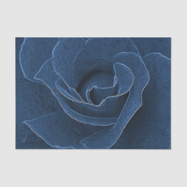 Papel De Seda Rosa azul de terciopelo (Anverso)