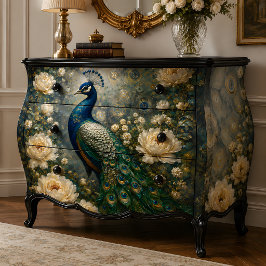 Papel De Seda Rosa Blanca Decoupage de Pavo Real