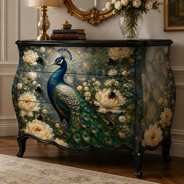 Papel De Seda Rosa Blanca Decoupage de Pavo Real (Subido por el creador)