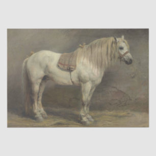 Papel De Seda Rosa Bonheur   Caballo gris estable