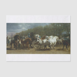 Papel De Seda Rosa Bonheur Mercado de caballos de París