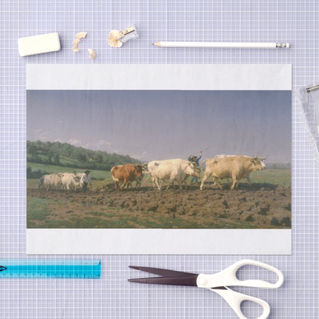 Papel De Seda Rosa Bonheur | Ploughing in Nevers (Artesanía)