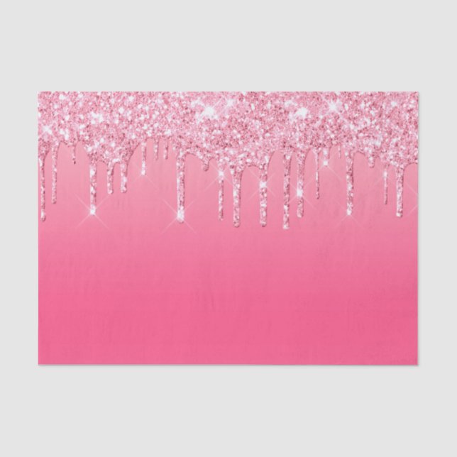 Papel de seda rosa brillante con destellos de moda (Anverso)