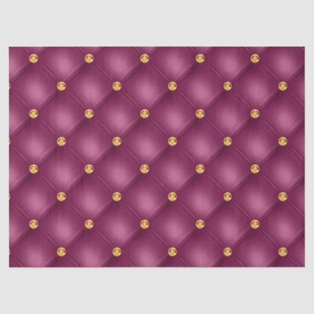 Papel De Seda Rosa Caliente y Dorado Acolchado (Anverso)