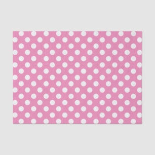 Papel De Seda Rosa con lunares blancos