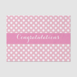 Papel De Seda Rosa Con Punto De Polka Blanco