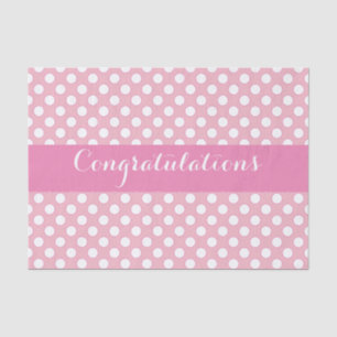 Papel De Seda Rosa Con Punto De Polka Blanco