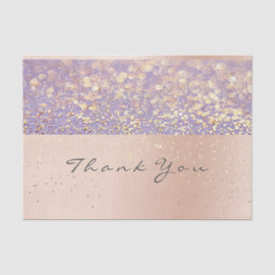 Papel De Seda Rosa Confetti de oro Gracias Nombre Lavender Spark