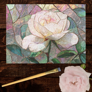 Papel De Seda Rosa Cremosa Luminosa Vidrio Teñido Falso Pastel