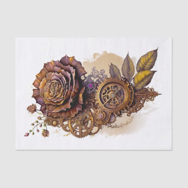 Papel De Seda Rosa de arte de Steampunk para desahuciar (Anverso)