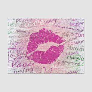 Papel De Seda rosa de beso emocional