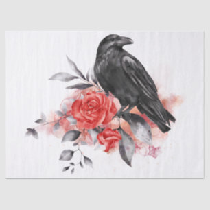 Papel De Seda Rosa de Black Raven Whimsical Watercolor