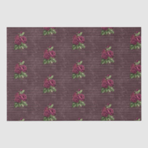 Papel De Seda Rosa de Borgoña Viejo sobre Harlequin