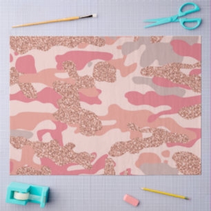 Papel De Seda Rosa de camuflaje Oro Rubor Modelo de ejército de 